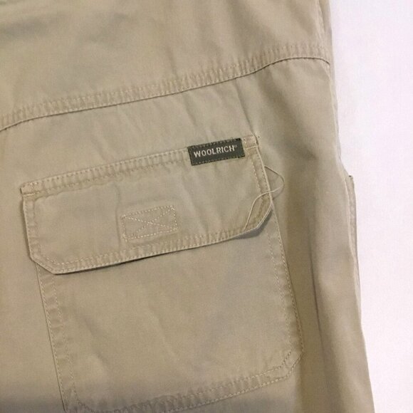 Woolrich Men's Cargo Hiking Shorts Khaki Size 40 100% Cotton Fishing Climbing - Picture 8 of 10